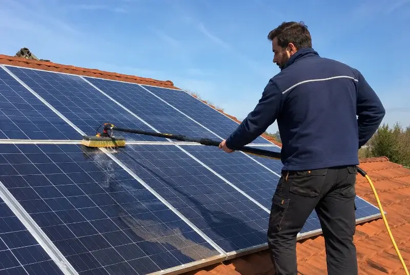 Nettoyage et entretien de panneaux solaires à Bluffy